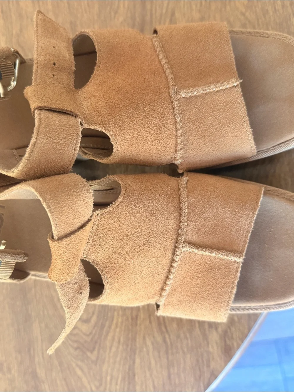 UGG Platform Suede Sandal in Chestnut Brown